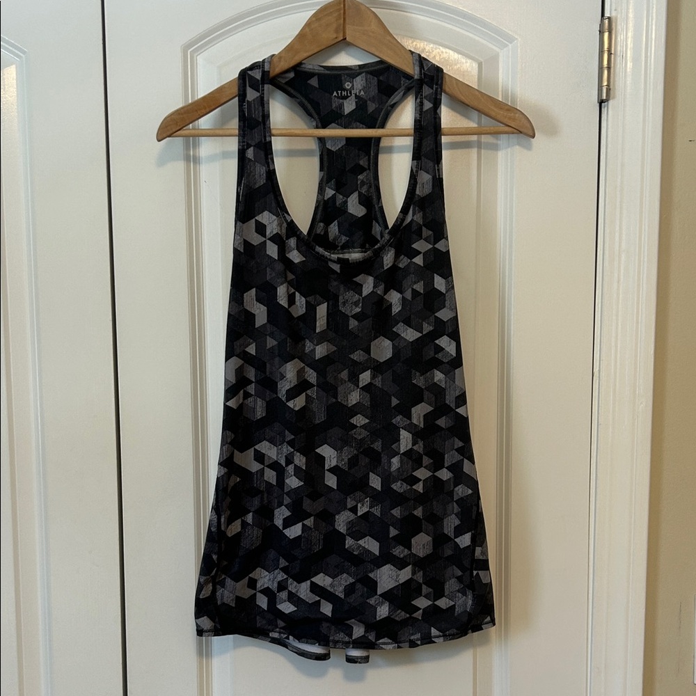 Athleta black gray racerback tank top workout S
